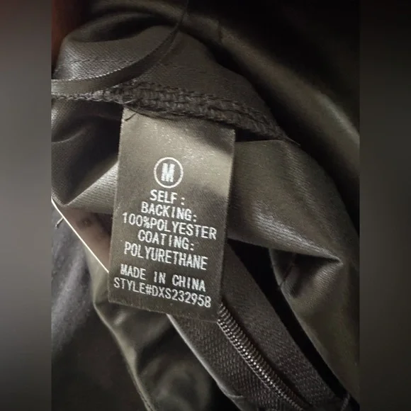 Fashion Nova Faux Leather Rhinestone Crop Top & Flare Pants Set | Black | M - Picture 8 of 15